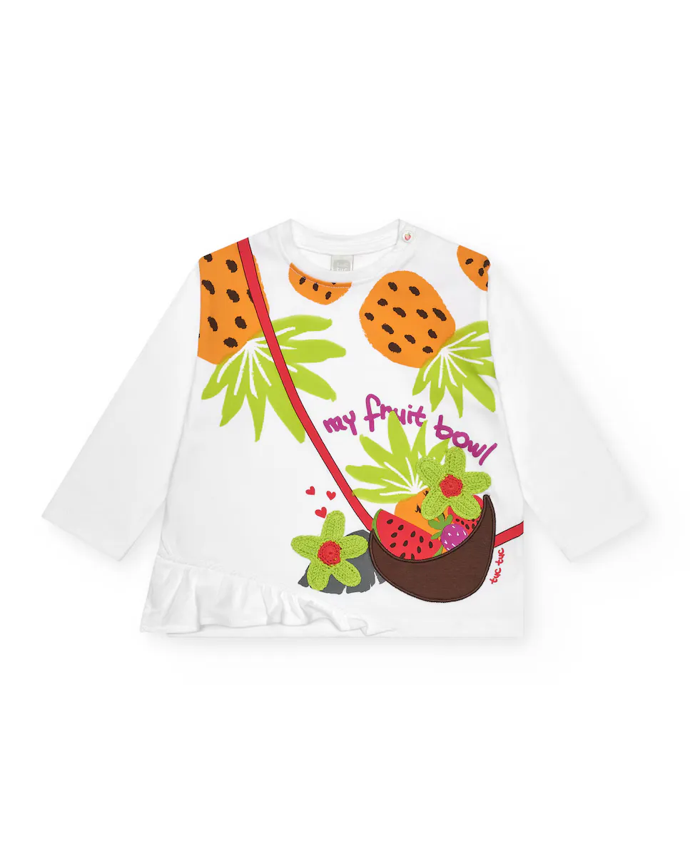 Футболка для девочки с длинными рукавами, вышитыми деталями и оборками Tuc tuc, белый
Футболка для девочки с длинными рукавами, вышитыми деталями и оборками Tuc tuc, белый