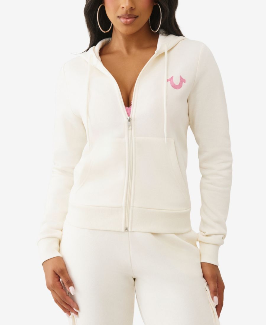 Женская толстовка на молнии с металлическим баннером Будды True Religion, White
Женская толстовка на молнии с металлическим баннером Будды True Religion, White