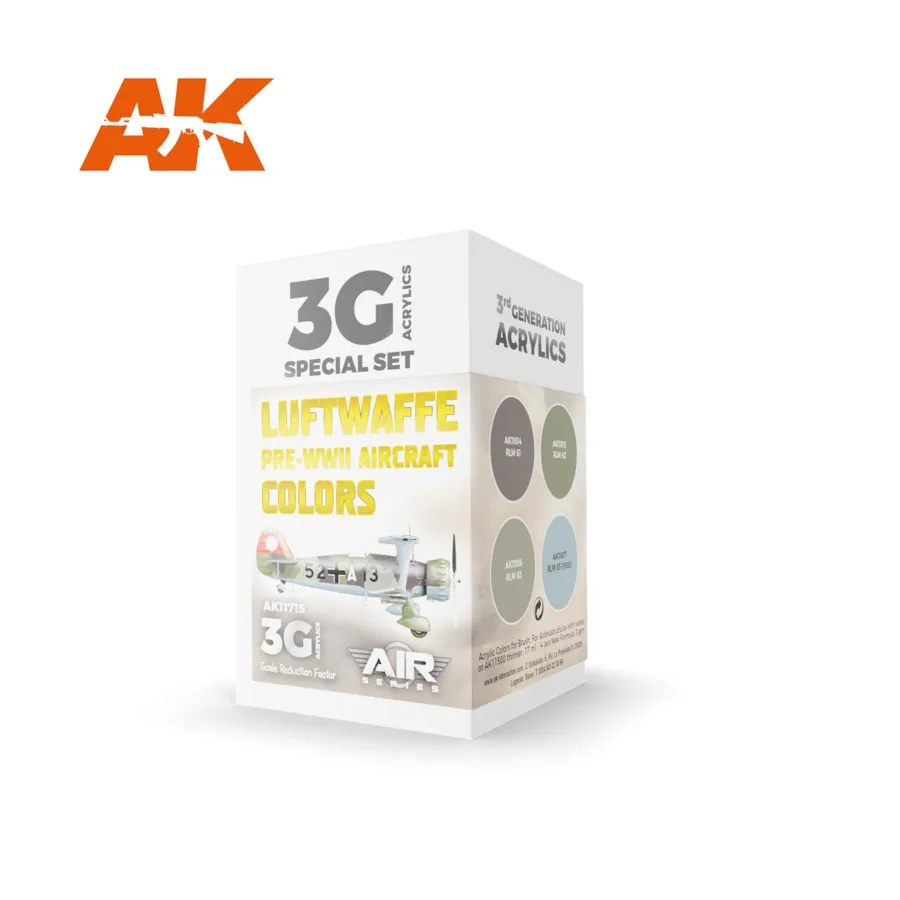 Цвета самолетов Люфтваффе довоенной войны, 3rd Gen Acrylic Special Set
Цвета самолетов Люфтваффе довоенной войны, 3rd Gen Acrylic Special Set