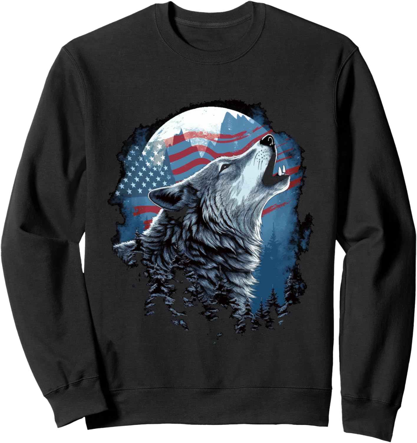 Винтажная толстовка с изображением американского флага и воющего волка Adventure Travel Gear, черный
Винтажная толстовка с изображением американского флага и воющего волка Adventure Travel Gear, черный