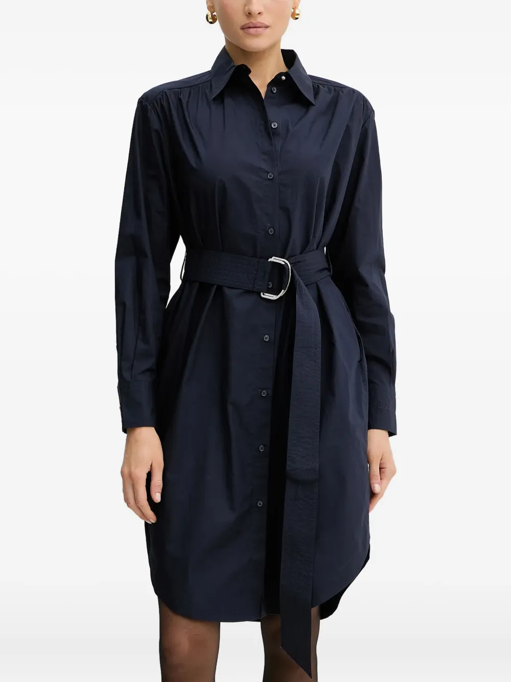 Платье-рубашка с поясом BOSS, синий
Платье-рубашка с поясом BOSS, синий
