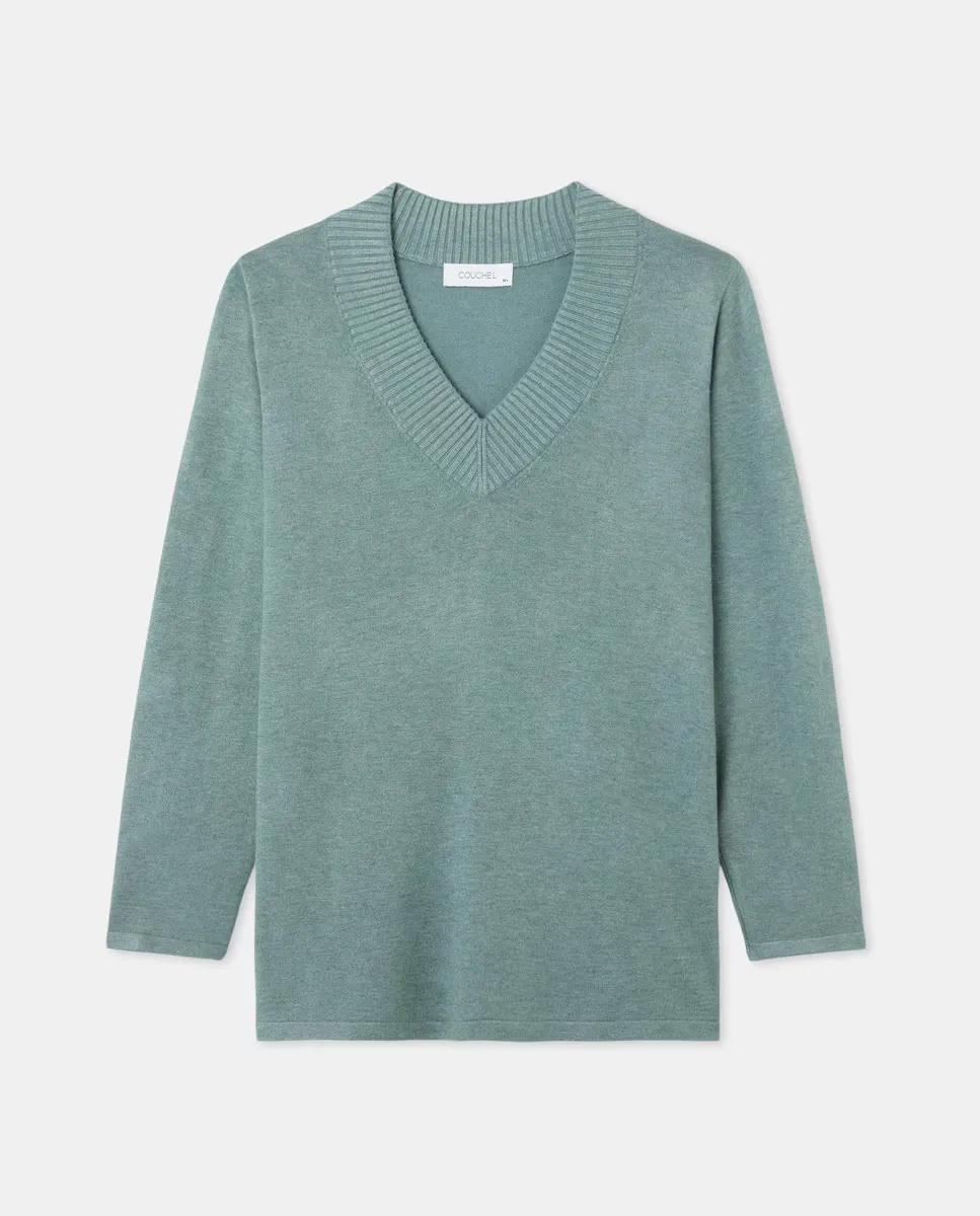Женский джемпер с длинным рукавом и V-образным вырезом Couchel, зеленый
Женский джемпер с длинным рукавом и V-образным вырезом Couchel, зеленый