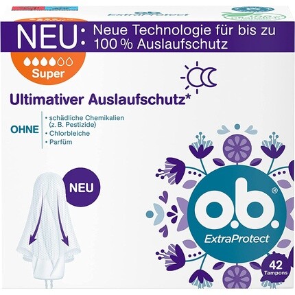 Тампоны ob ExtraProtect Super с технологией Dynamic Fit и дополнительными защитными крылышками, 42 шт. O.B
Тампоны ob ExtraProtect Super с технологией Dynamic Fit и дополнительными защитными крылышками, 42 шт. O.B