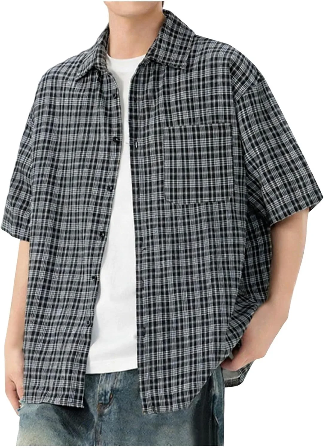 Мужская футболка с коротким рукавом в клетку Cotton Summer Casual
Мужская футболка с коротким рукавом в клетку Cotton Summer Casual