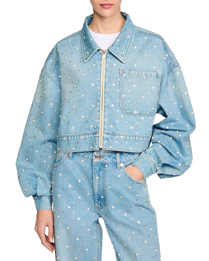 Джинсовая куртка с декоративными элементами Sandro, синий
Джинсовая куртка с декоративными элементами Sandro, синий