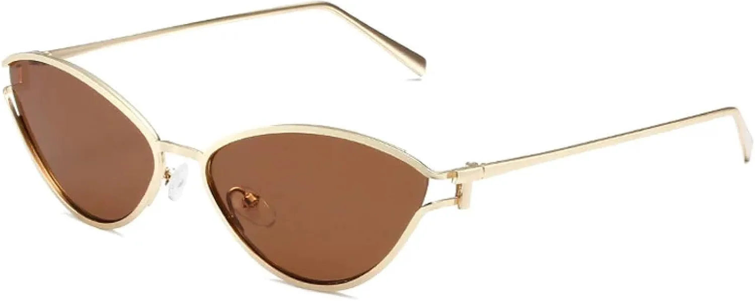 Ретро-солнцезащитные очки «кошачий глаз» с градиентной защитой от УФ-излучения UV400, металлическая оправа, модный стиль для мужчин и женщин TKKTLLT, Gold-brown
Ретро-солнцезащитные очки «кошачий глаз» с градиентной защитой от УФ-излучения UV400, металлическая оправа, модный стиль для мужчин и женщин TKKTLLT, Gold-brown