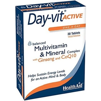 Day-Vit Активные вегетарианские таблетки 30 шт., Healthaid
Day-Vit Активные вегетарианские таблетки 30 шт., Healthaid