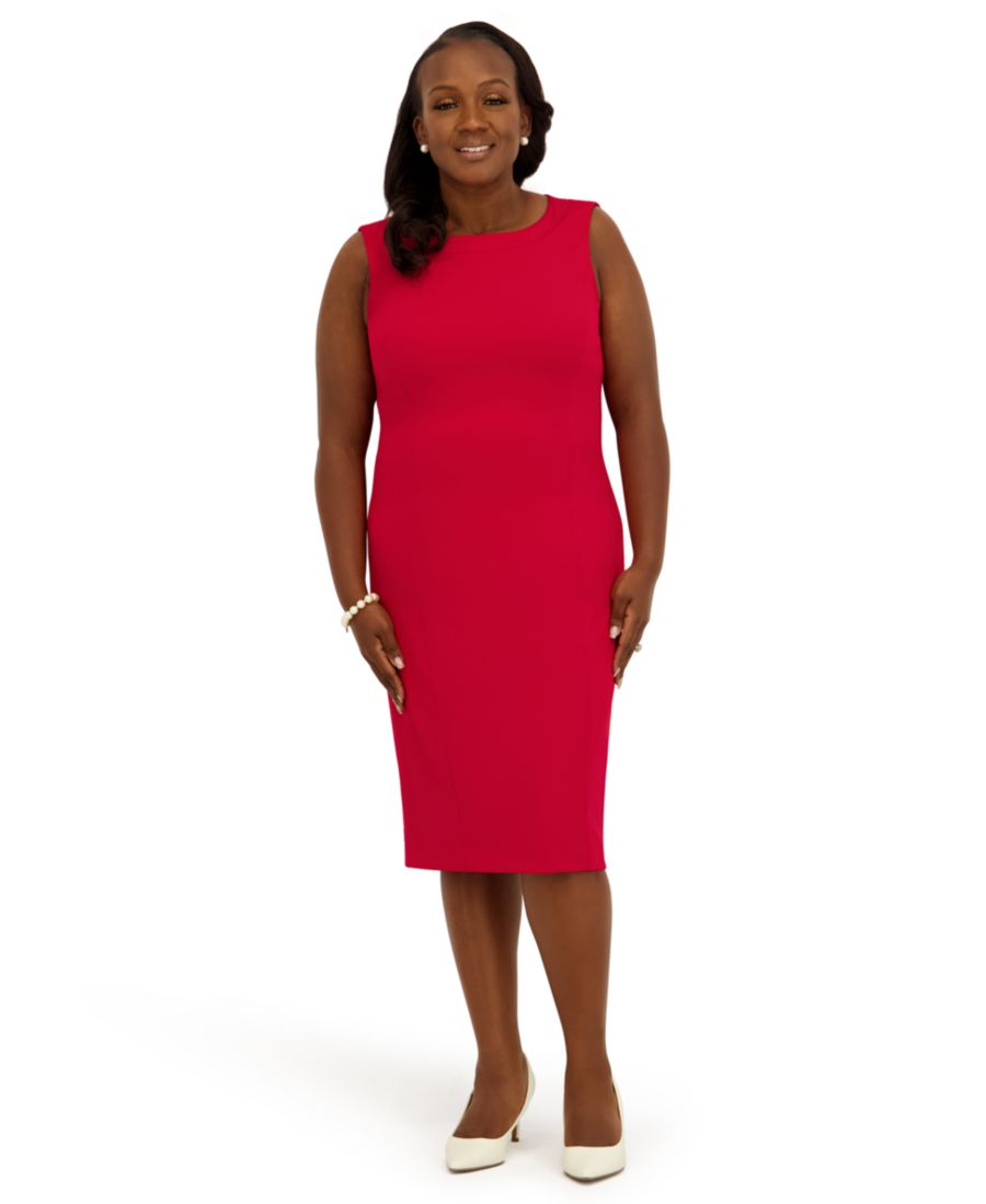 Женское платье-футляр без рукавов, стандартные и большие размеры Kasper, Crimson
Женское платье-футляр без рукавов, стандартные и большие размеры Kasper, Crimson