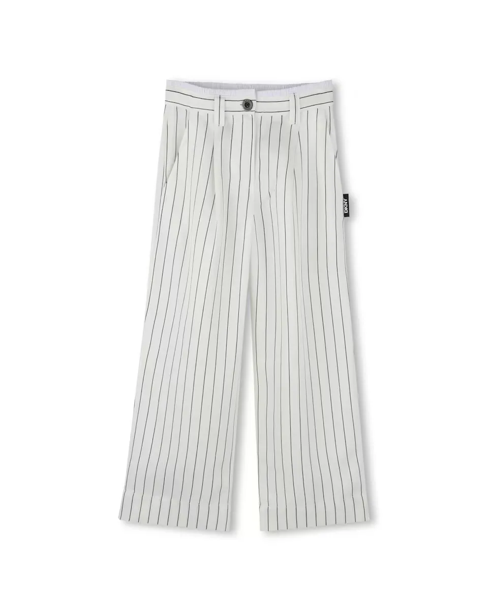 Брюки в полоску для девочек с петлями для ремня на талии DKNY, белый
Брюки в полоску для девочек с петлями для ремня на талии DKNY, белый