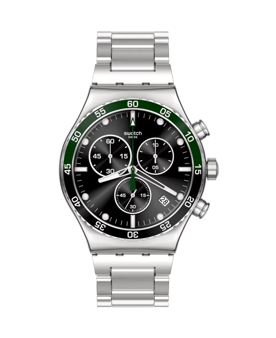 Темно-зеленые часы Irony с серым стальным ремешком Swatch, серый
Темно-зеленые часы Irony с серым стальным ремешком Swatch, серый