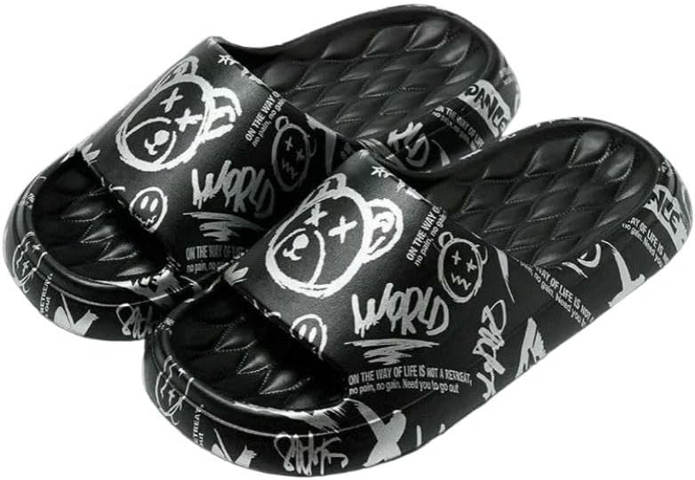Тапочки женские с граффити, тапочки с толстой подошвой, мужские больших размеров, пара пляжных сандалий из ЭВА Dmmwcx, черный
Тапочки женские с граффити, тапочки с толстой подошвой, мужские больших размеров, пара пляжных сандалий из ЭВА Dmmwcx, черный