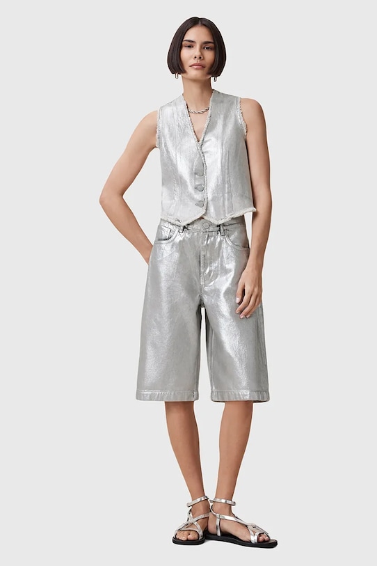 Хлопковые шорты LOUIE Allsaints, серебряный
Хлопковые шорты LOUIE Allsaints, серебряный