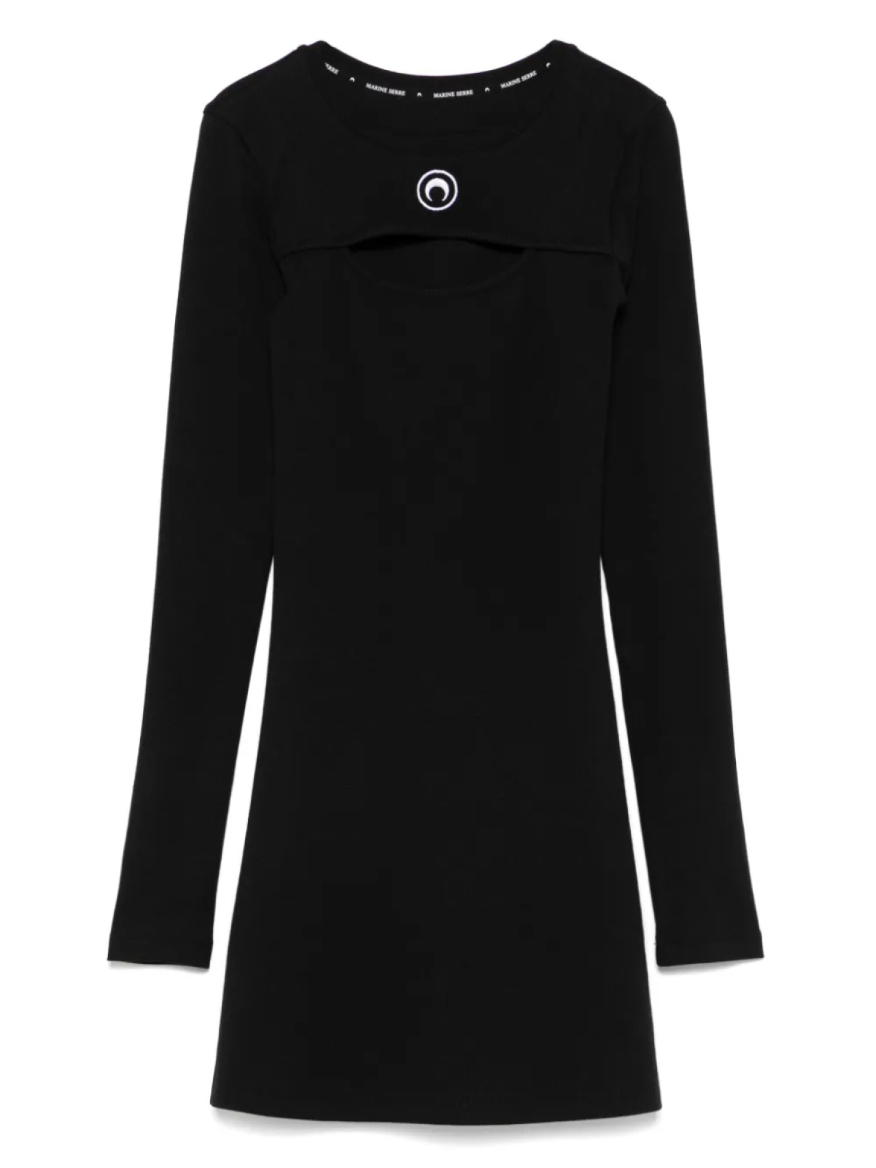 Мини-платье с вырезом в виде лунного логотипа Marine Serre, черный 
Мини-платье с вырезом в виде лунного логотипа Marine Serre, черный
