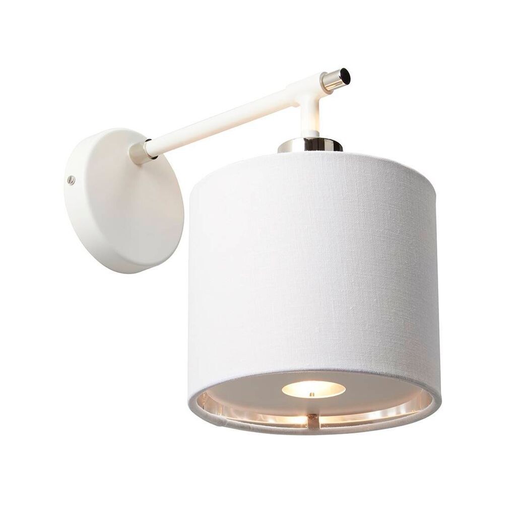 Балансный настенный светильник из полированного никеля с белым абажуром. Elstead Lighting
Балансный настенный светильник из полированного никеля с белым абажуром. Elstead Lighting