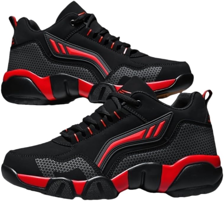 Мужские повседневные спортивные кроссовки с противоскользящей резиновой подошвой, низкие, на шнуровке, удобные для баскетбола Hoalox, черный/красный
Мужские повседневные спортивные кроссовки с противоскользящей резиновой подошвой, низкие, на шнуровке, удобные для баскетбола Hoalox, черный/красный