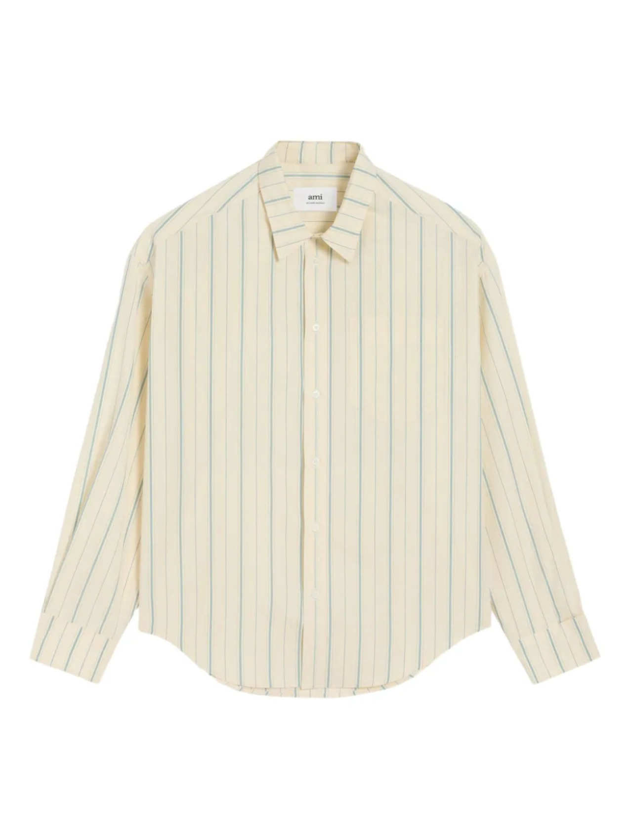 Полосатая рубашка на пуговицах AMI Paris, нейтральный 
Полосатая рубашка на пуговицах AMI Paris, нейтральный