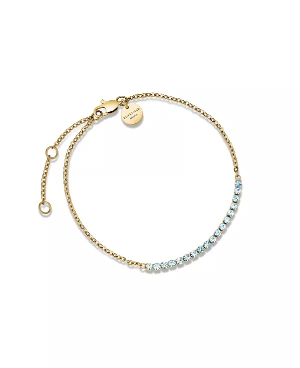 Теннисный браслет из нержавеющей стали с покрытием из 14-каратного желтого золота Rosefield, blue
Теннисный браслет из нержавеющей стали с покрытием из 14-каратного желтого золота Rosefield, blue