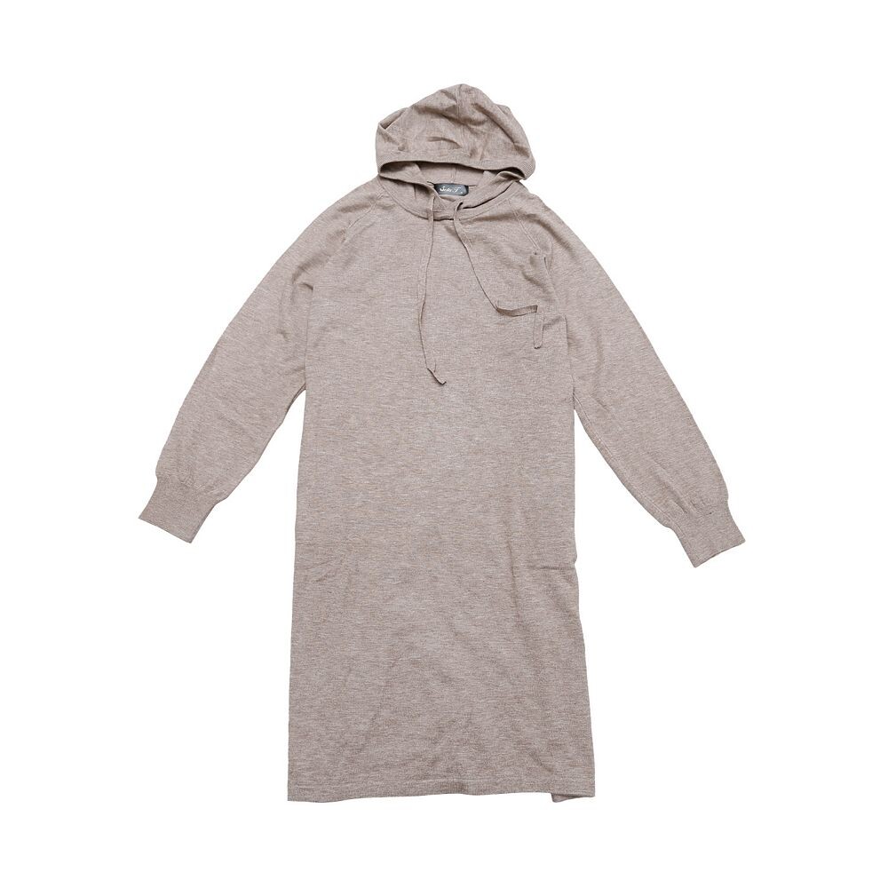 Женский повседневный пуловер-свитшот с длинным рукавом, платье с капюшоном и карманами Seta T, цвет Apricot 
Женский повседневный пуловер-свитшот с длинным рукавом, платье с капюшоном и карманами Seta T, цвет Apricot