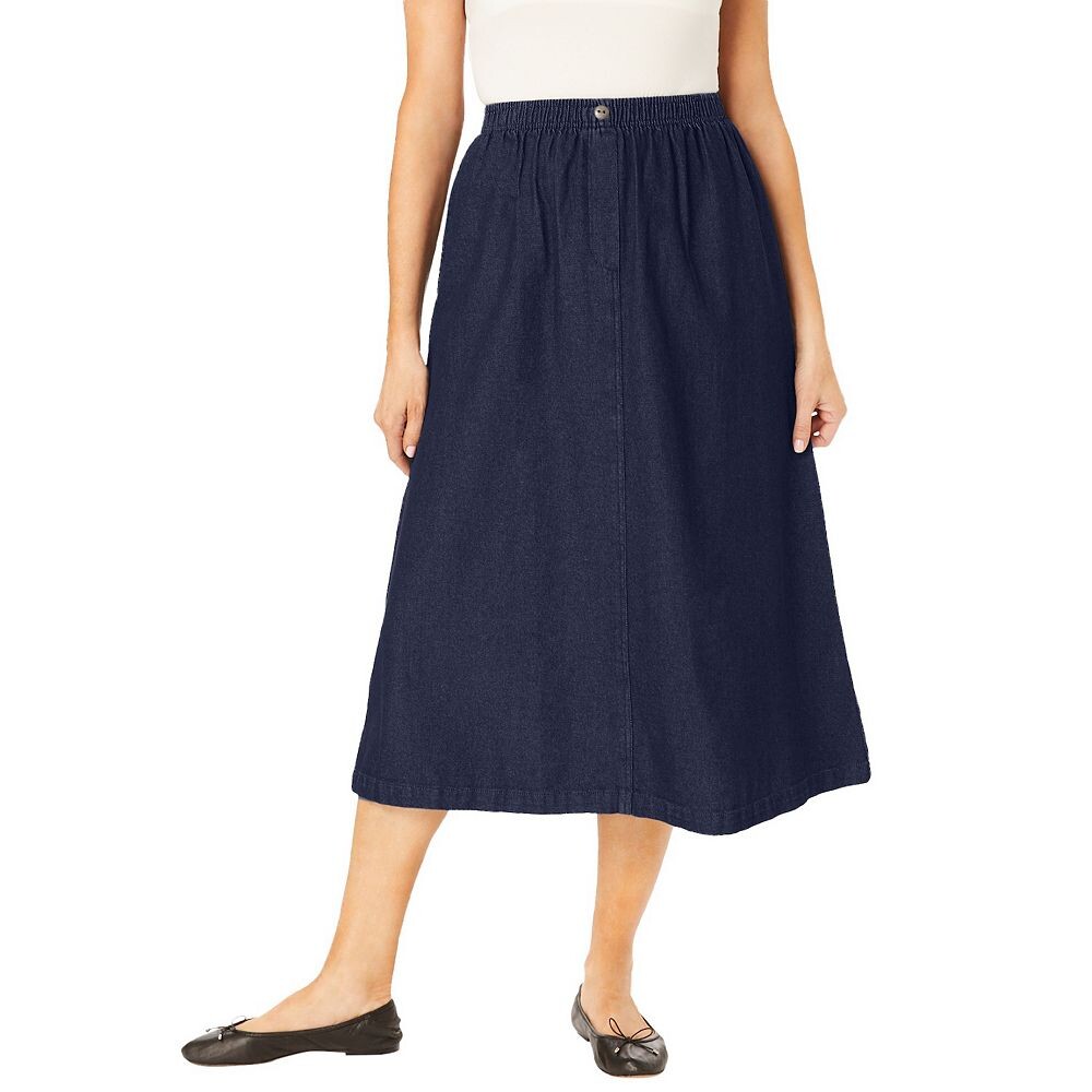 Женщина в женской 7-дневной юбке размера плюс Woman Within, цвет Indigo 
Женщина в женской 7-дневной юбке размера плюс Woman Within, цвет Indigo