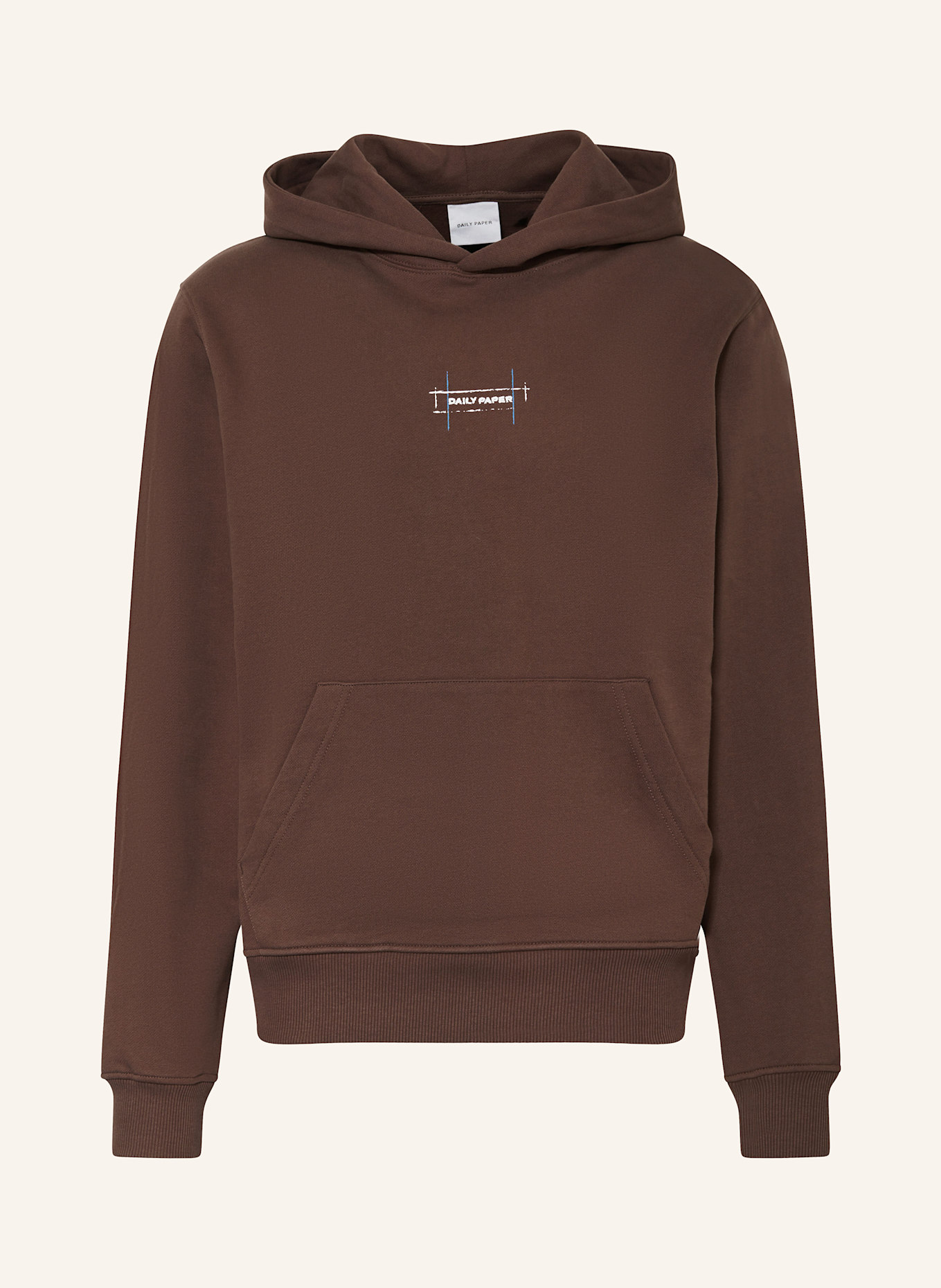 Чертеж толстовки с капюшоном Daily Paper, коричневый 
Чертеж толстовки с капюшоном Daily Paper, коричневый