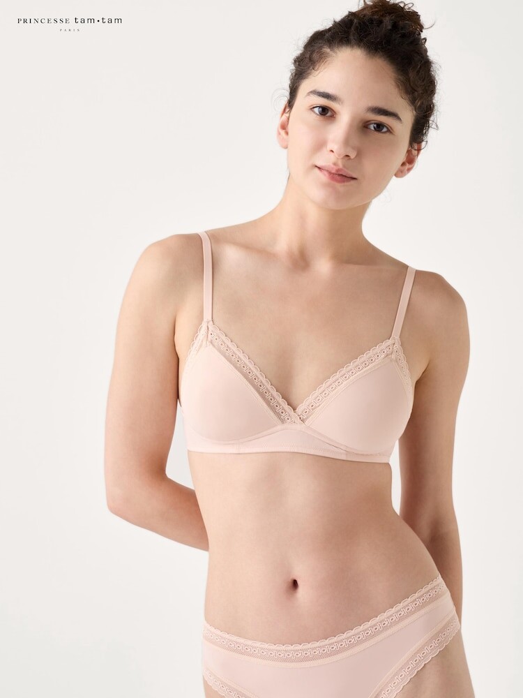 Бюстгальтер с треугольными чашками без бретелей Uniqlo, розовый 
Бюстгальтер с треугольными чашками без бретелей Uniqlo, розовый