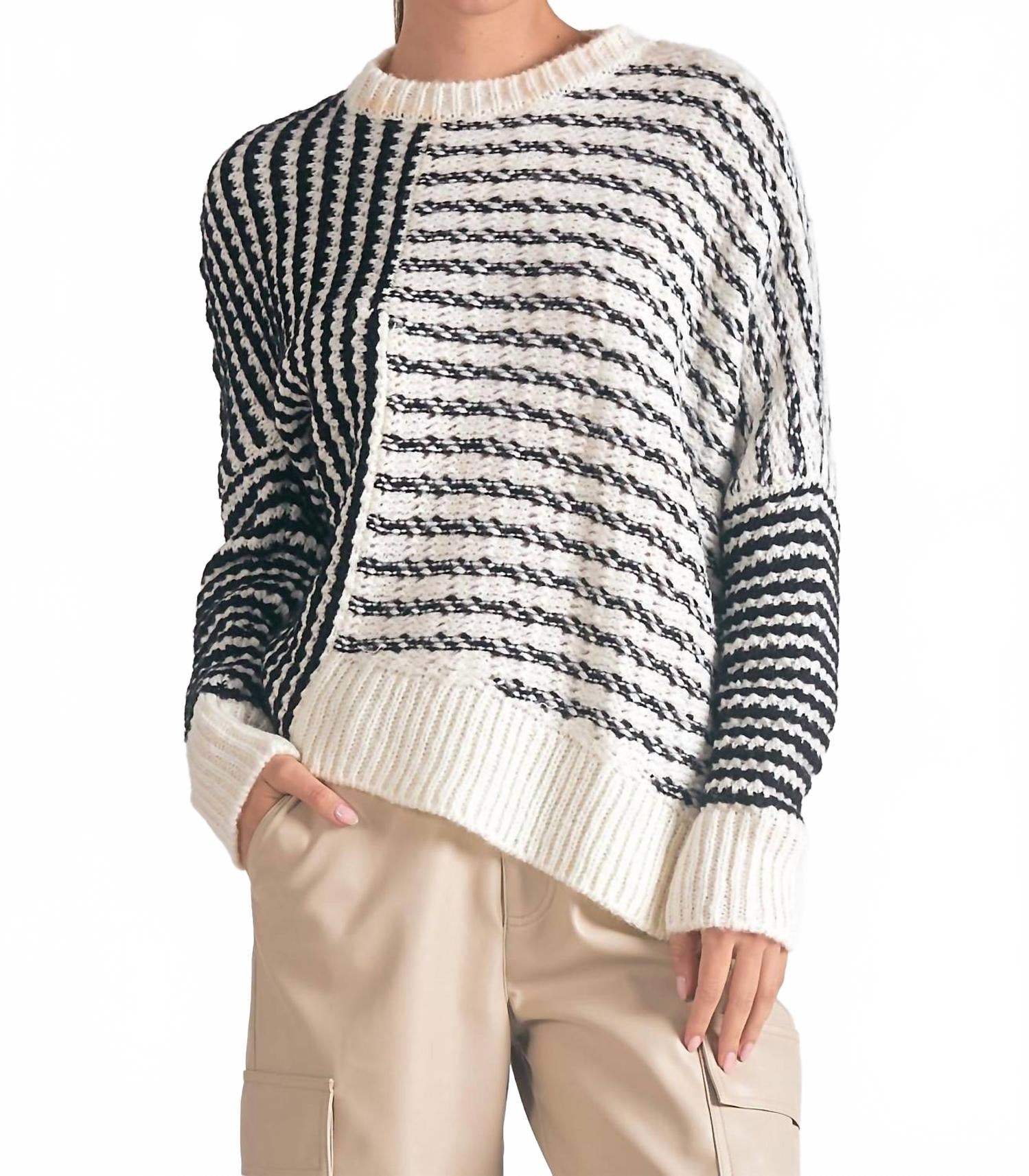 Полосатый свитер Mara в черно-белом цвете ELAN
Полосатый свитер Mara в черно-белом цвете ELAN