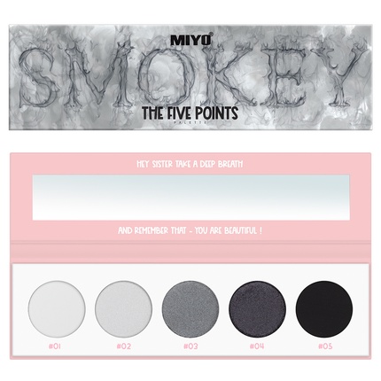 Палитра теней для век Five Points Smokey 02 - 65 г Miyo
Палитра теней для век Five Points Smokey 02 - 65 г Miyo