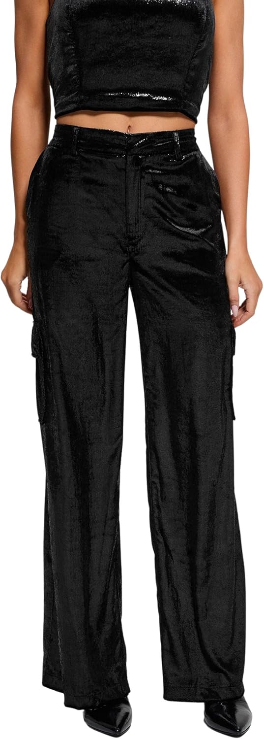 Женские бархатные брюки-карго GUESS Jolie, Jet Black
Женские бархатные брюки-карго GUESS Jolie, Jet Black