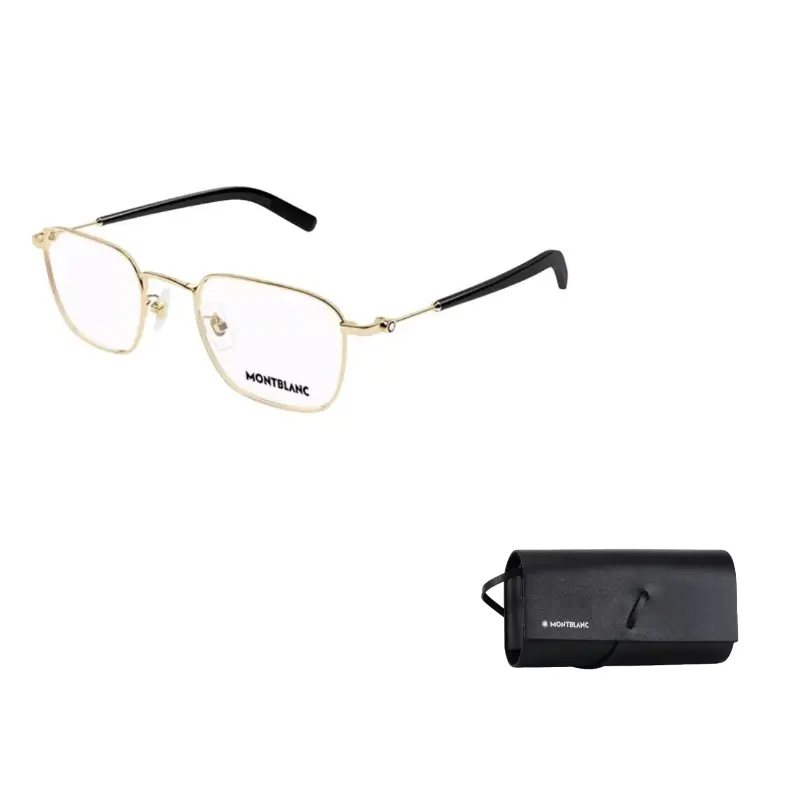 MONTBLANC Металлическая квадратная оправа для очков унисекс золотая, Gold
