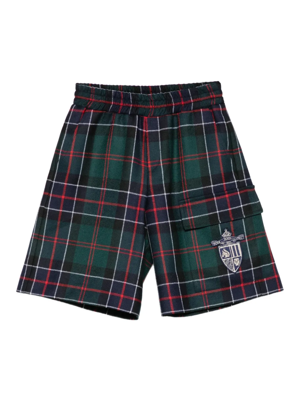 Клетчатые шорты с накладными карманами FENDI KIDS, зеленый
Клетчатые шорты с накладными карманами FENDI KIDS, зеленый