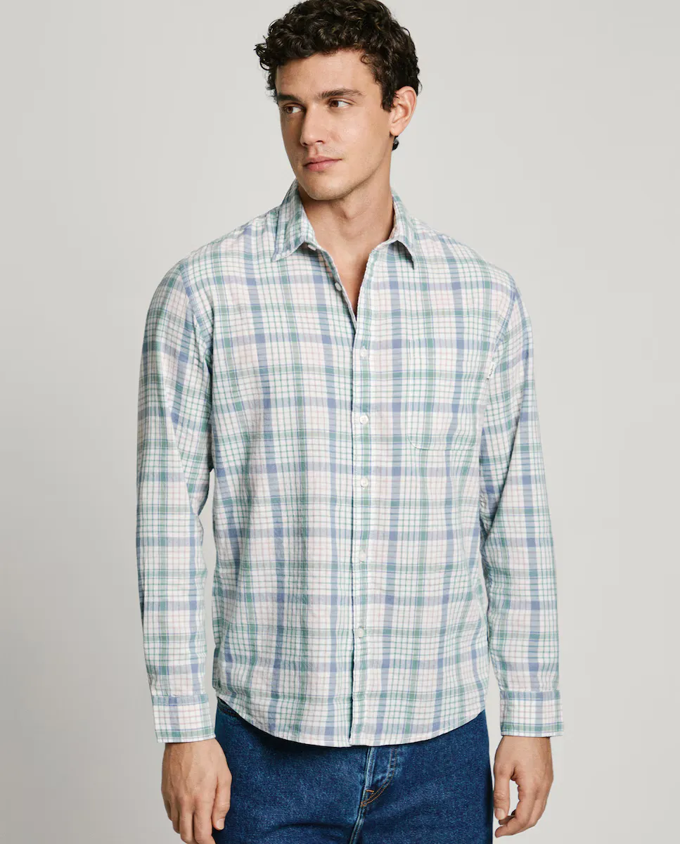 Мужская рубашка прямого кроя с клетчатым принтом Pepe Jeans, светло-голубой
Мужская рубашка прямого кроя с клетчатым принтом Pepe Jeans, светло-голубой
