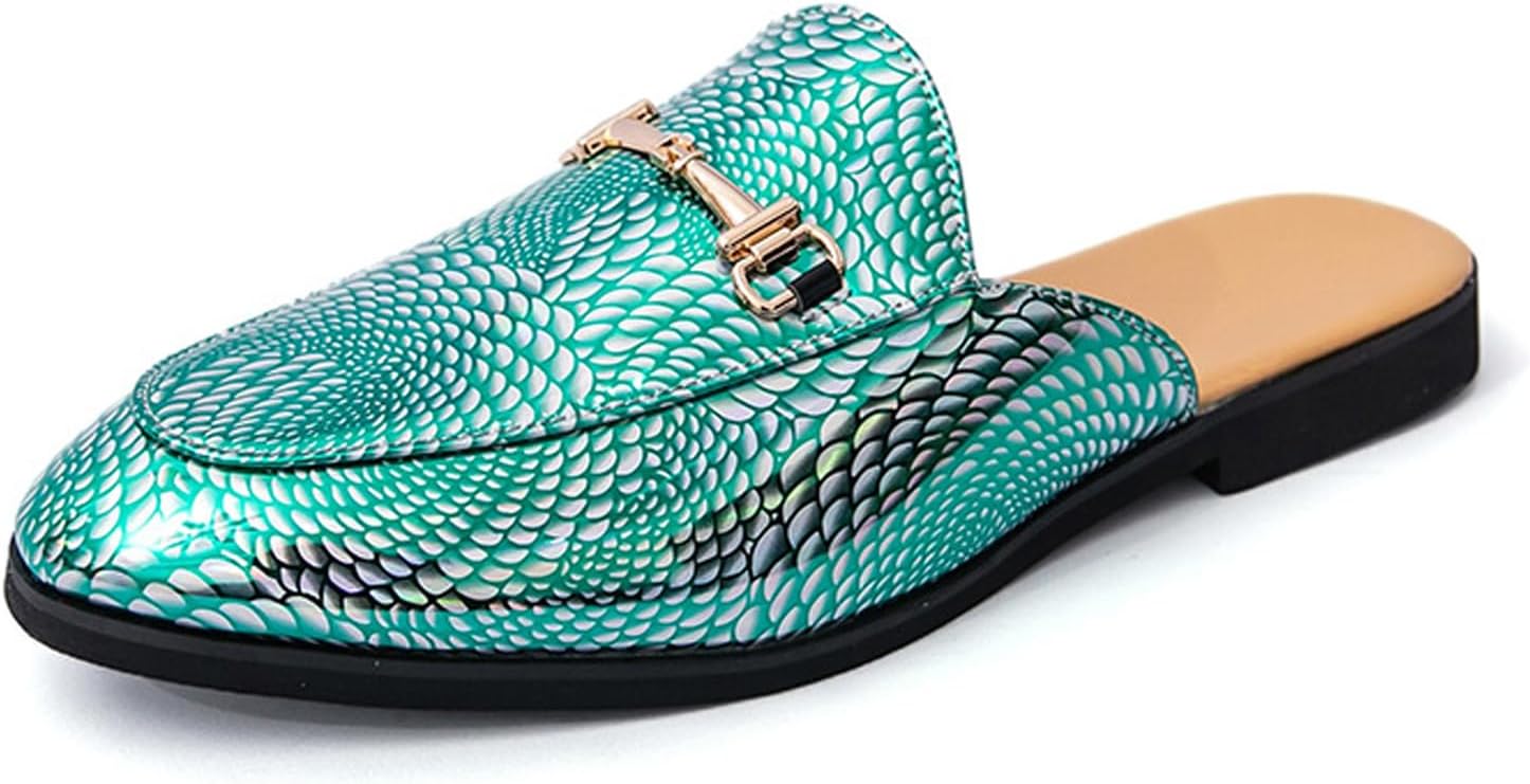 Мужские лоферы MIKAZONNE из лакированной кожи без задника с металлической цепочкой, модные туфли-слипоны, мягкие, нескользящие повседневные сандалии, зеленый
Мужские лоферы MIKAZONNE из лакированной кожи без задника с металлической цепочкой, модные туфли-слипоны, мягкие, нескользящие повседневные сандалии, зеленый