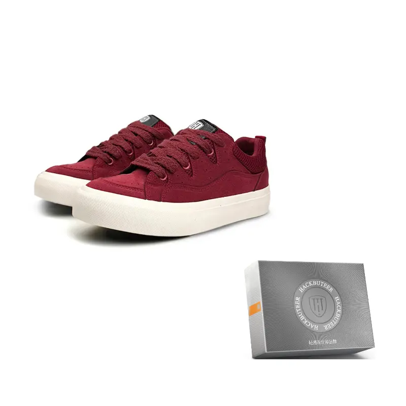 HACKBUTEER Мужские низкие скейтерские кеды с коробкой — бордовые, цвет Burgundy
HACKBUTEER Мужские низкие скейтерские кеды с коробкой — бордовые, цвет Burgundy