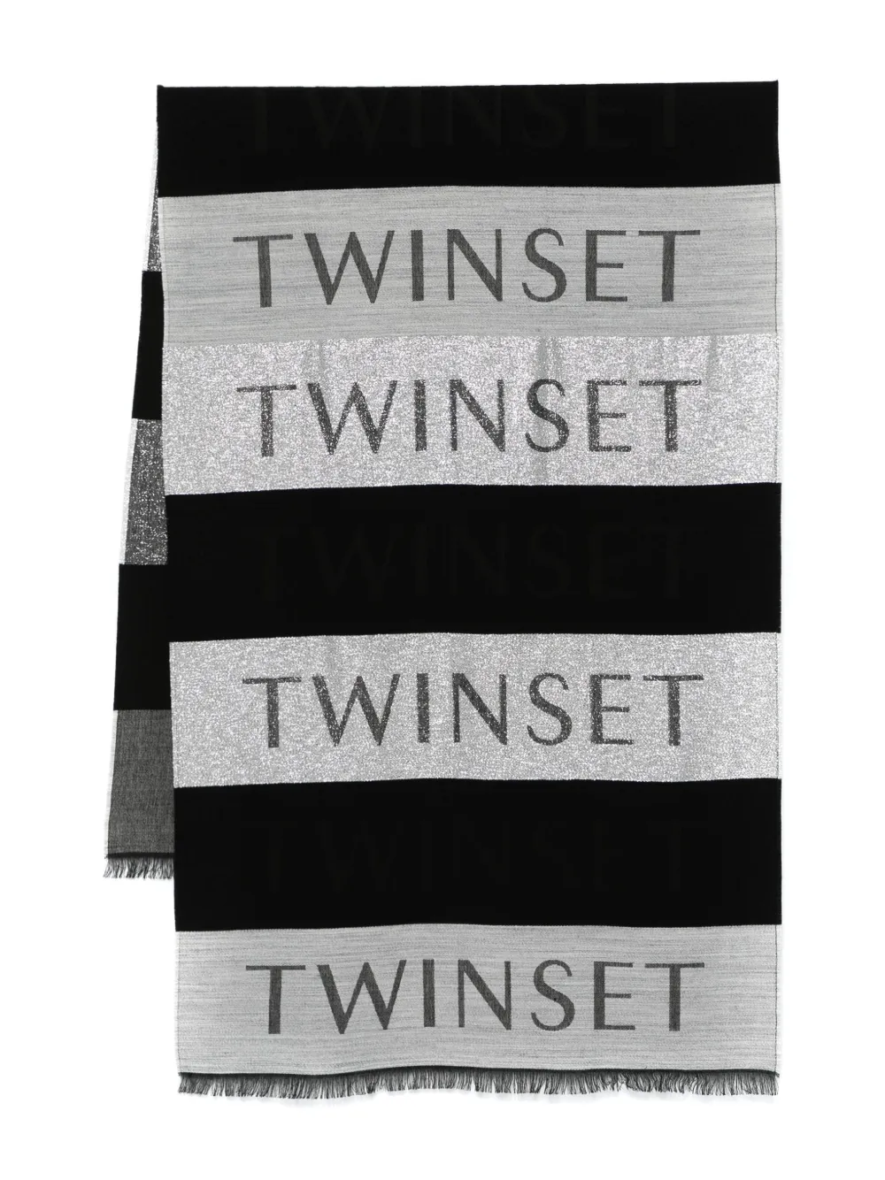 Шарф с жаккардовым логотипом Twinset, черный
Шарф с жаккардовым логотипом Twinset, черный