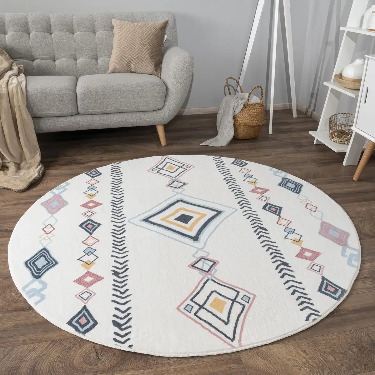Ковер Paco Home "Luton 662", круглый, короткий ворс, ромбовидный узор, дизайн бохо, гостиная, столовая Ø 160 см, цвет Mehrfarbig
Ковер Paco Home "Luton 662", круглый, короткий ворс, ромбовидный узор, дизайн бохо, гостиная, столовая Ø 160 см, цвет Mehrfarbig