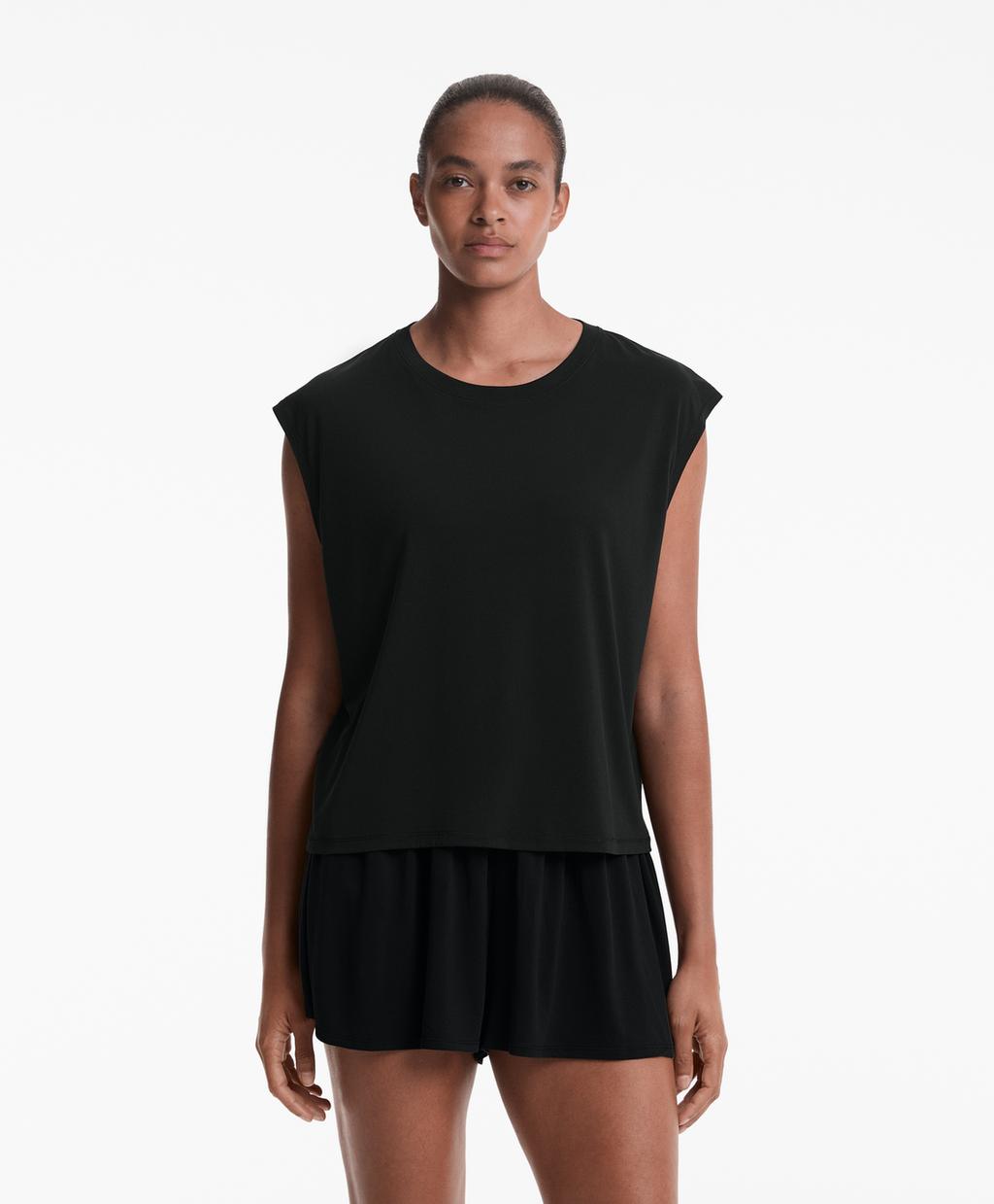 Футболка без рукавов из смесового модала Oysho, черный
Футболка без рукавов из смесового модала Oysho, черный