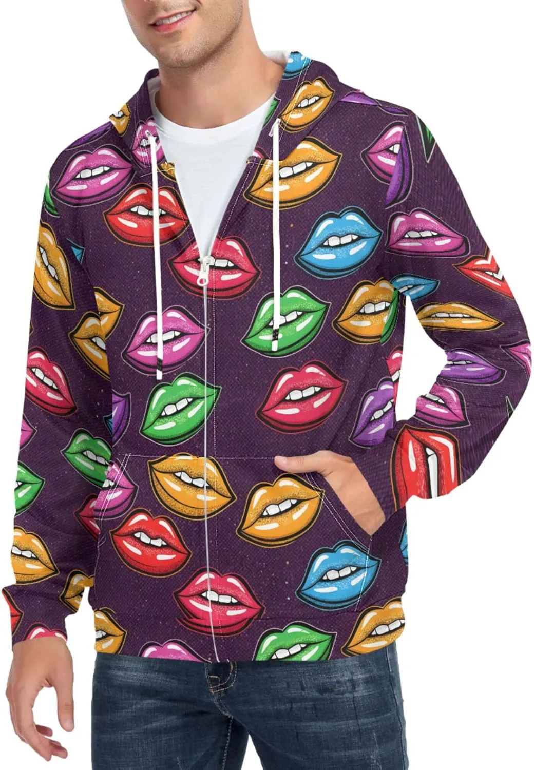 Мужская толстовка с капюшоном на молнии, с принтом и карманом CUPADA
Мужская толстовка с капюшоном на молнии, с принтом и карманом CUPADA