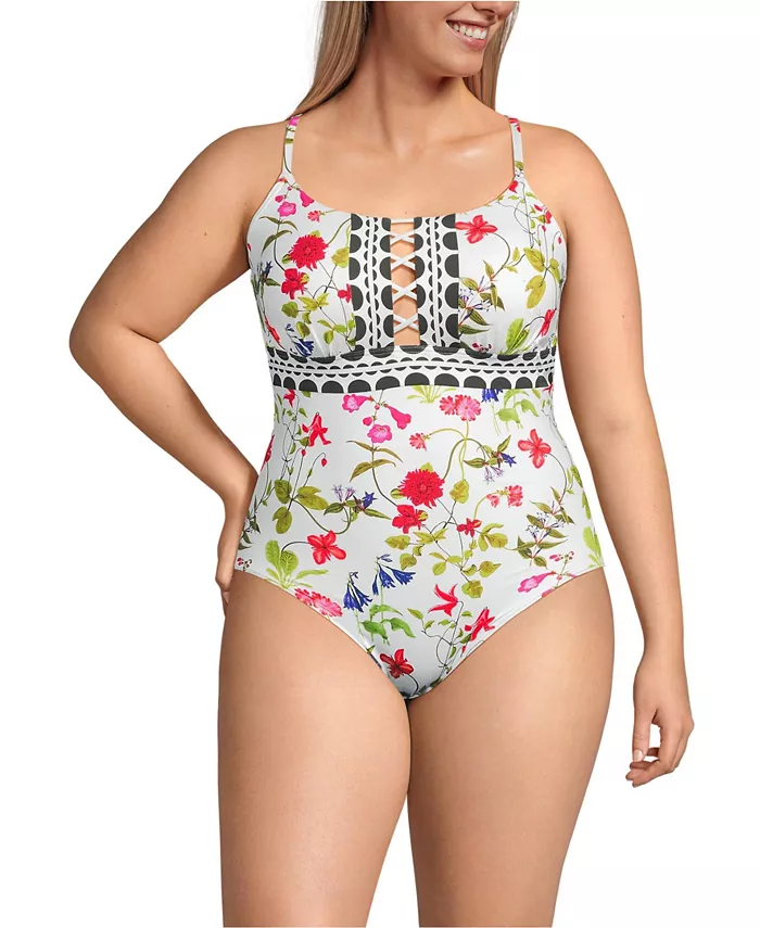 Женский купальник One Piece с шнуровкой Lands' End, белый
Женский купальник One Piece с шнуровкой Lands' End, белый