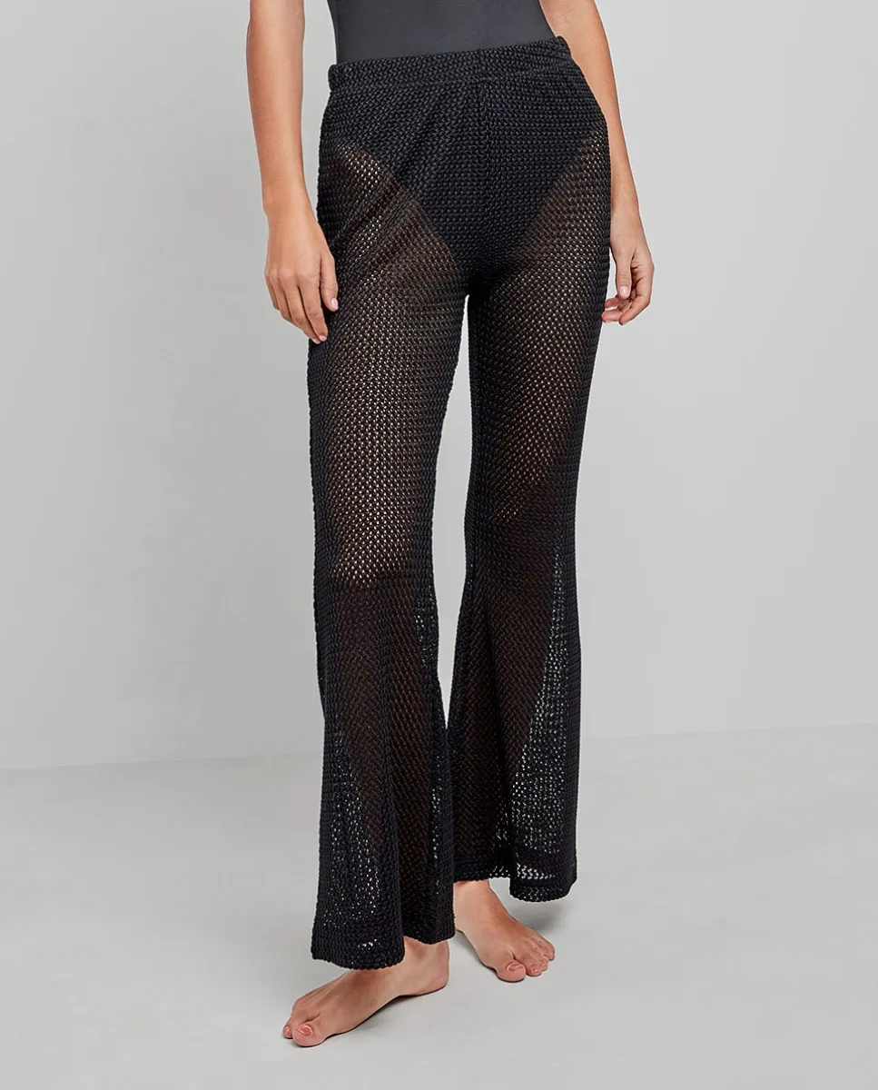 Длинные расклешенные пляжные брюки из вязаной крючком ткани Gisela, черный
Длинные расклешенные пляжные брюки из вязаной крючком ткани Gisela, черный