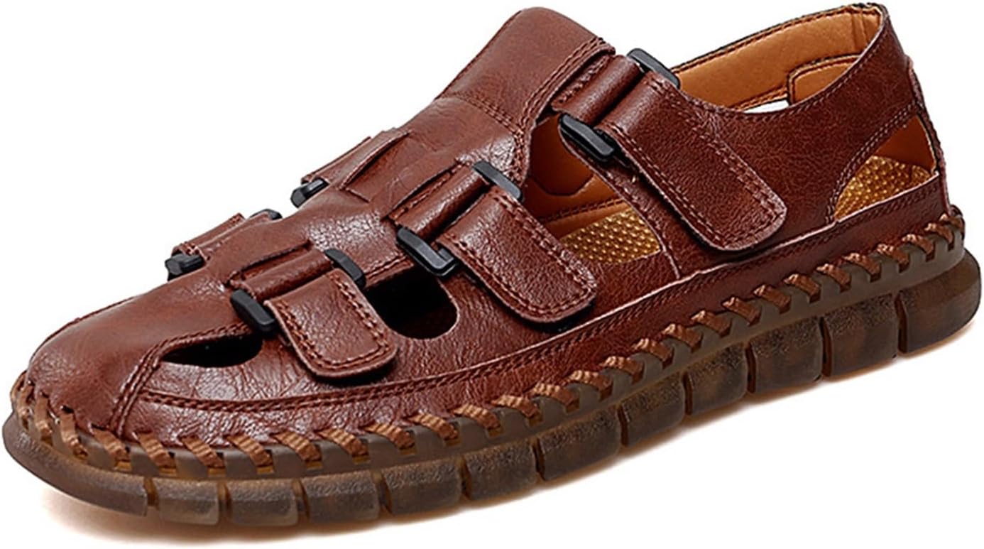Мужские кожаные сандалии DMGYCK для мужчин, закрытый носок, летние походные тапочки, повседневная обувь, коричневый
Мужские кожаные сандалии DMGYCK для мужчин, закрытый носок, летние походные тапочки, повседневная обувь, коричневый