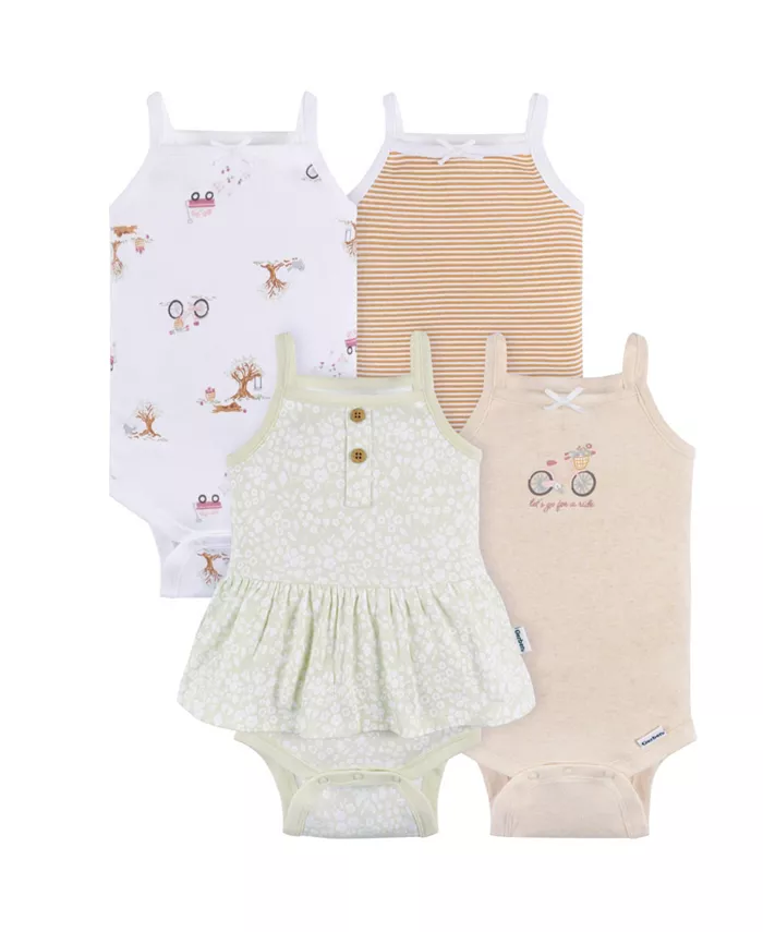 Комплект из 4 боди без рукавов для девочек Gerber, зеленый
Комплект из 4 боди без рукавов для девочек Gerber, зеленый