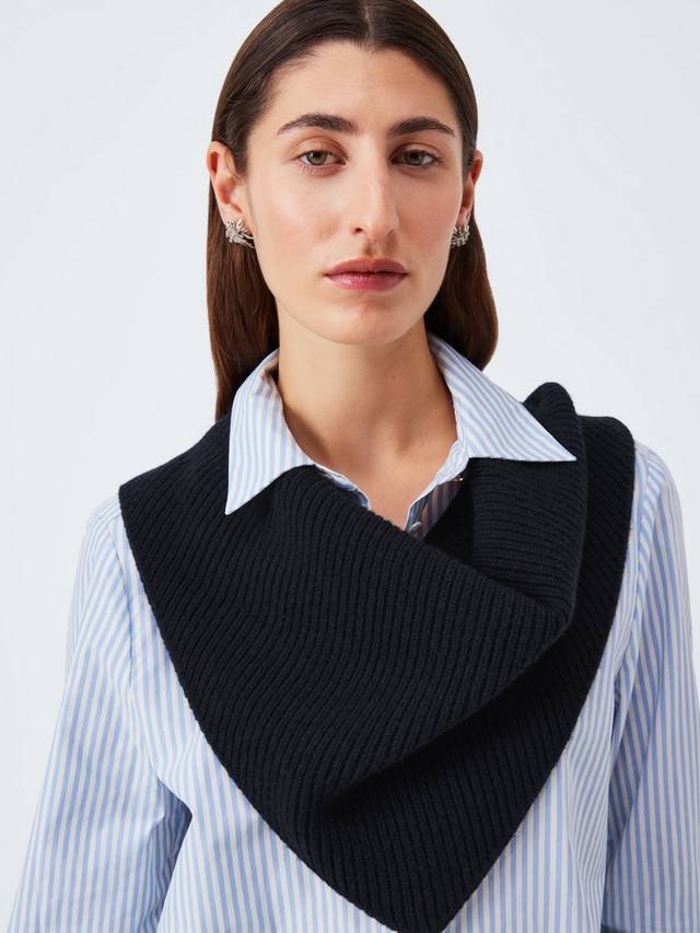 Ребристый шарф-хомут из шерсти с добавками John Lewis, Navy
Ребристый шарф-хомут из шерсти с добавками John Lewis, Navy