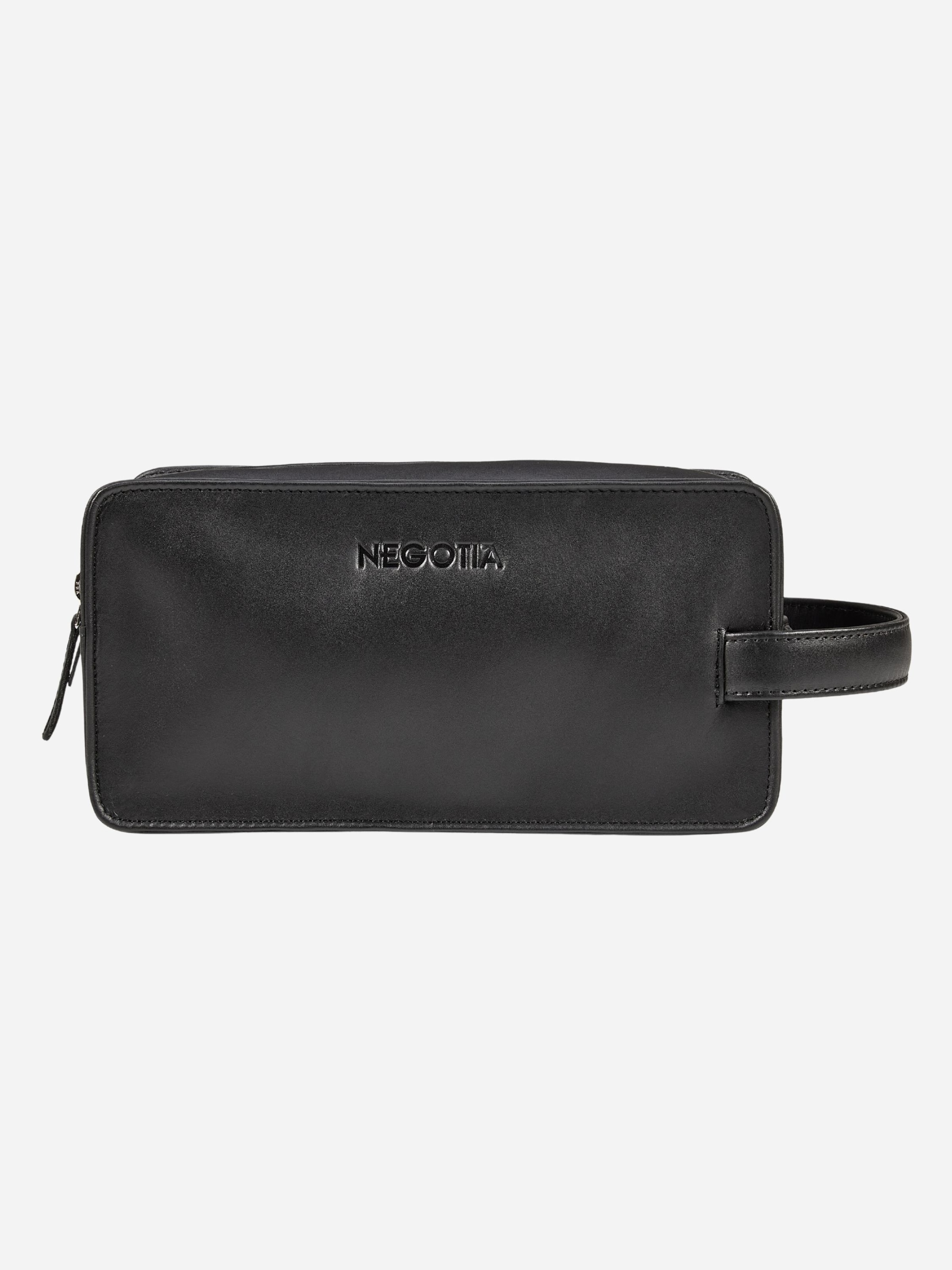 NEGOTIA Leather Дорожная косметичка 'Alpha' в черном цвете
NEGOTIA Leather Дорожная косметичка 'Alpha' в черном цвете
