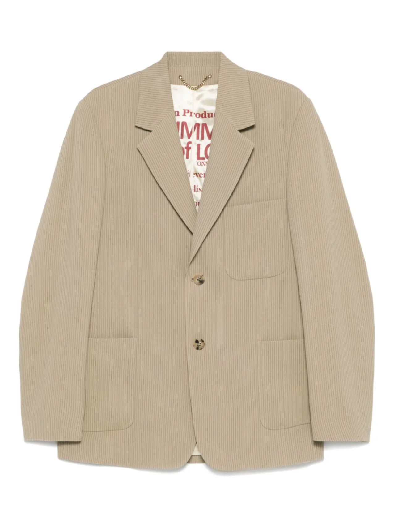Однобортный пиджак в тонкую полоску Golden Goose, нейтральный 
Однобортный пиджак в тонкую полоску Golden Goose, нейтральный