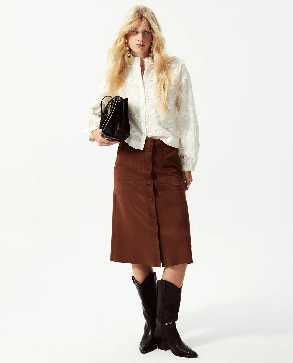 Юбка до колена из замши Sfera, коричневый
Юбка до колена из замши Sfera, коричневый