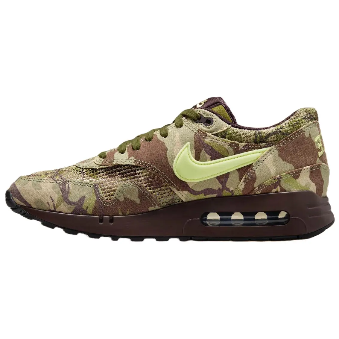 Nike Air Max 1' 86 OG Camo, Earth Tone/Oil Green-Black-Light Lemon
Nike Air Max 1' 86 OG Camo, Earth Tone/Oil Green-Black-Light Lemon