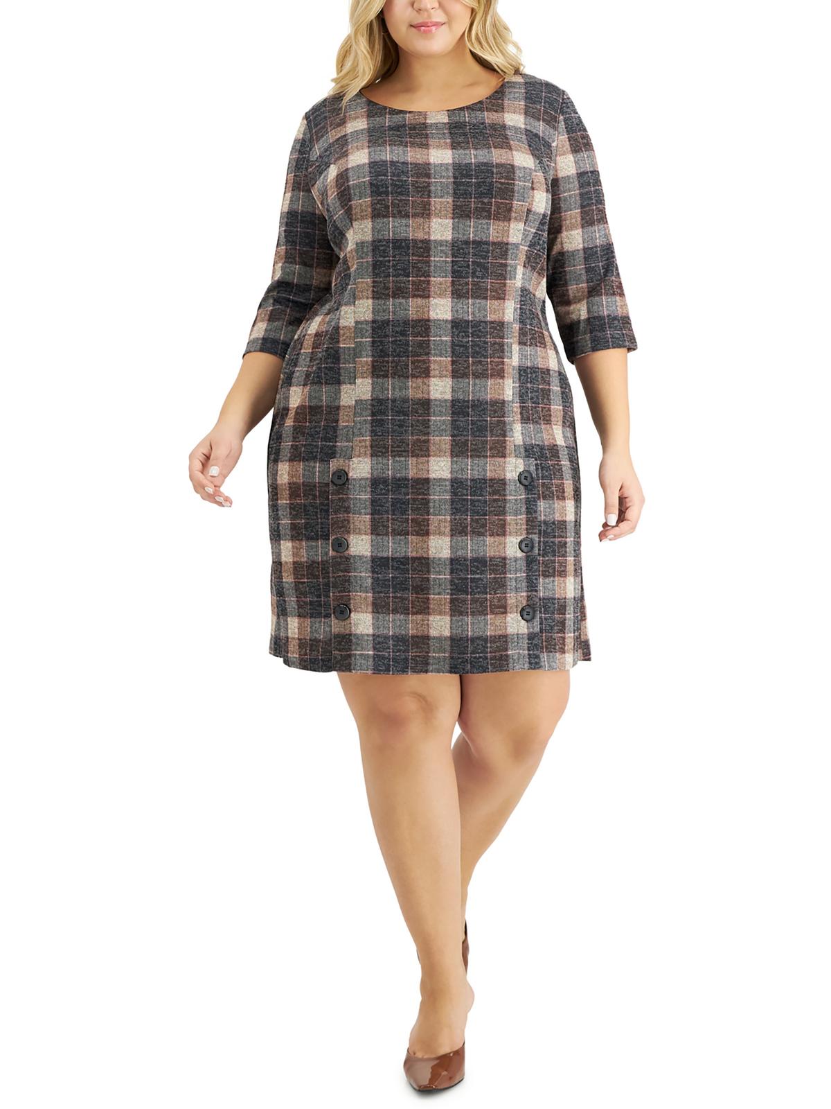 Petites Женское клетчатое платье из полиэстера для работы Connected Apparel, коричневый
Petites Женское клетчатое платье из полиэстера для работы Connected Apparel, коричневый