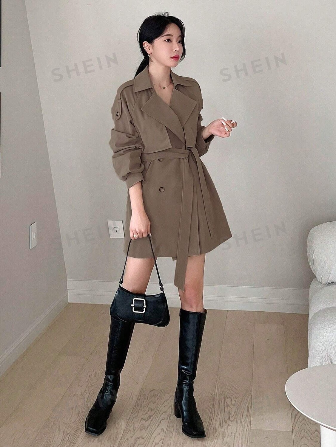 Тренч, украшенный поясом, регланом и длинными рукавами Dazy, кофейный коричневый
Тренч, украшенный поясом, регланом и длинными рукавами Dazy, кофейный коричневый