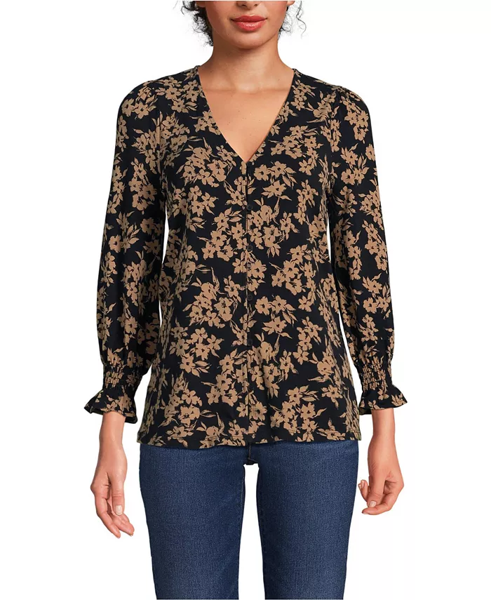 Женская блузка с длиной рукава 3/4 на пуговицах из легкого джерси Lands' End, коричневый/бежевый
Женская блузка с длиной рукава 3/4 на пуговицах из легкого джерси Lands' End, коричневый/бежевый