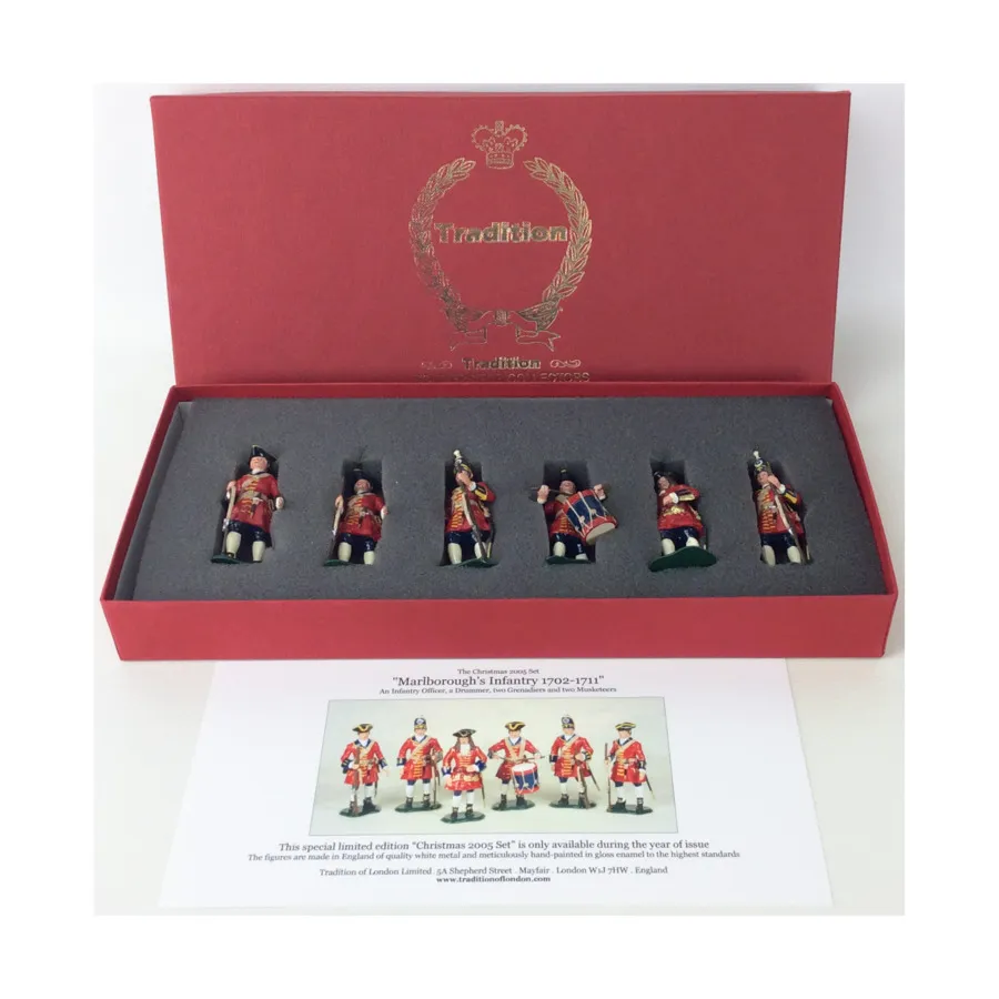 Рождественский набор 2005 г. — Пехота Мальборо 1702–1711 гг., Historical Miniatures (Tradition of London) (54mm)
Рождественский набор 2005 г. — Пехота Мальборо 1702–1711 гг., Historical Miniatures (Tradition of London) (54mm)